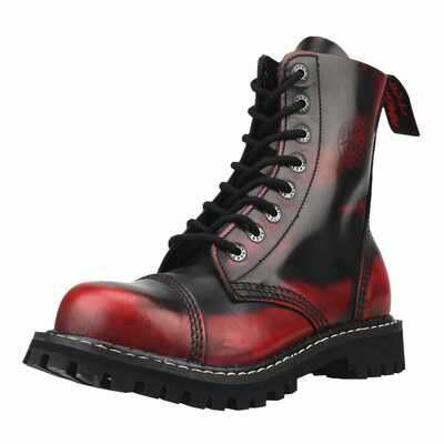 Angry Itch 8-holes boots rub-off effect leather red