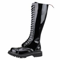 Angry Itch 20-Hole Boots Black Patent Leather