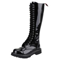 Angry Itch 20-Loch Lackleder Stiefel Schwarz