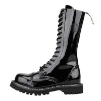 Angry Itch 14-Loch Lackleder Stiefel Schwarz