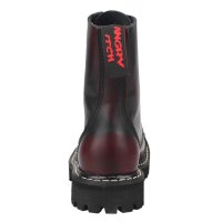 Angry Itch 08-Loch Leder Stiefel Burgundy Rub-Off