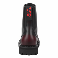 Angry Itch 08-Loch Leder Stiefel Burgundy Rub-Off