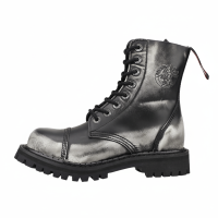 Angry Itch 08-Loch Leder Stiefel White Rub-Off