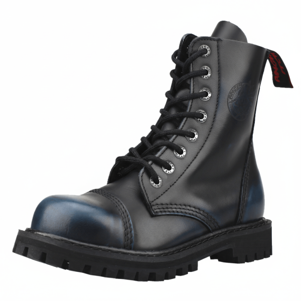 Angry Itch 08-Hole Boots Blue Rub-Off Leather