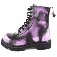 Angry Itch 08-Loch Leder Stiefel Violet Rub-Off