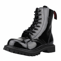 Angry Itch 08-Loch Lackleder Stiefel Schwarz