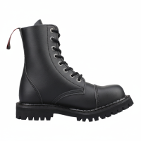 Angry Itch 08-Hole Boots Black Vegan PU