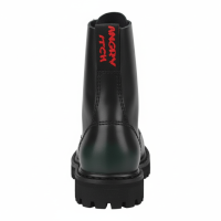 Angry Itch 08-Loch Leder Stiefel Dark Green Rub-Off